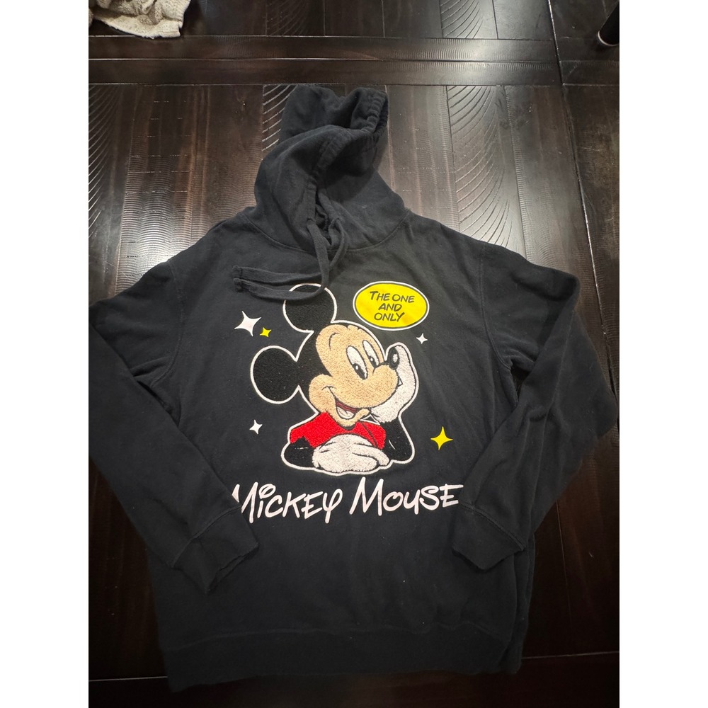 Disney Mickey Mouse Black Graphic Hoodie Sweatshirt The One and Only Large